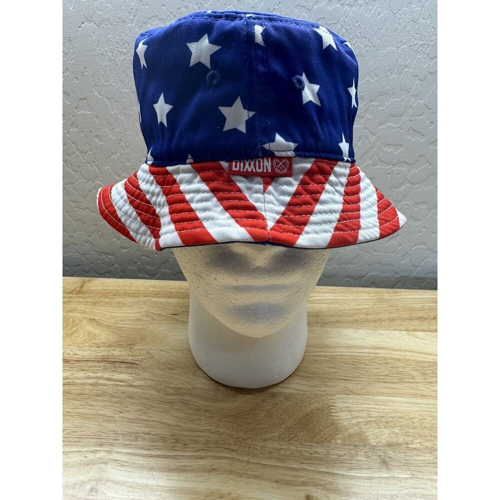 Dixxon Red White Blue Stars Reversible Bucket Hat One Size‎ Patriotic Flag